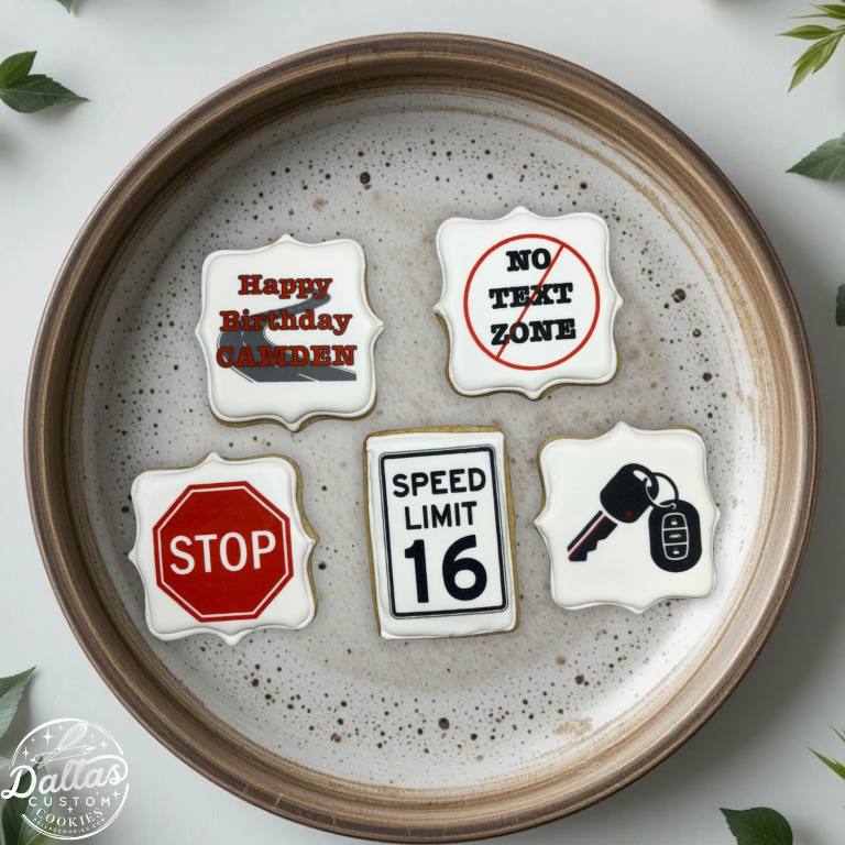 16th Birthday New Driver Driving Themed Cookies--12 Count