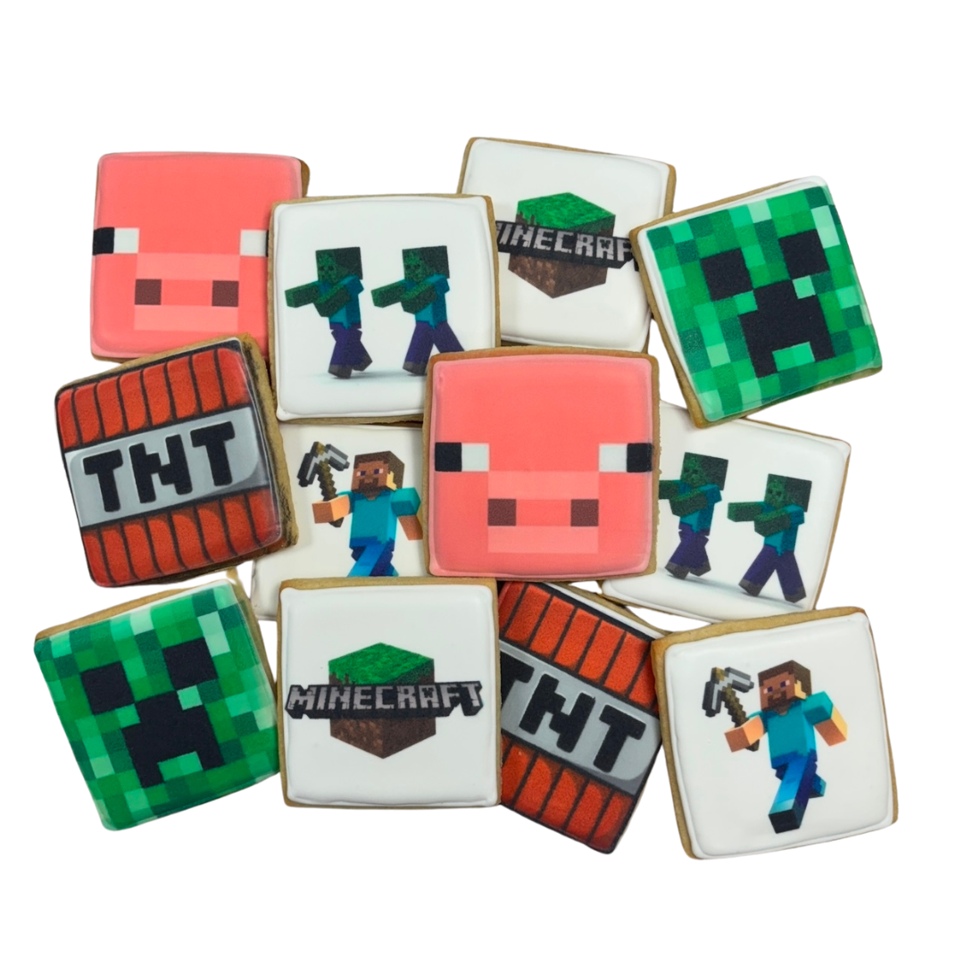 Minecraft Themed Party Cookies Minecraft Decorated Birthday Cookies--12 Count