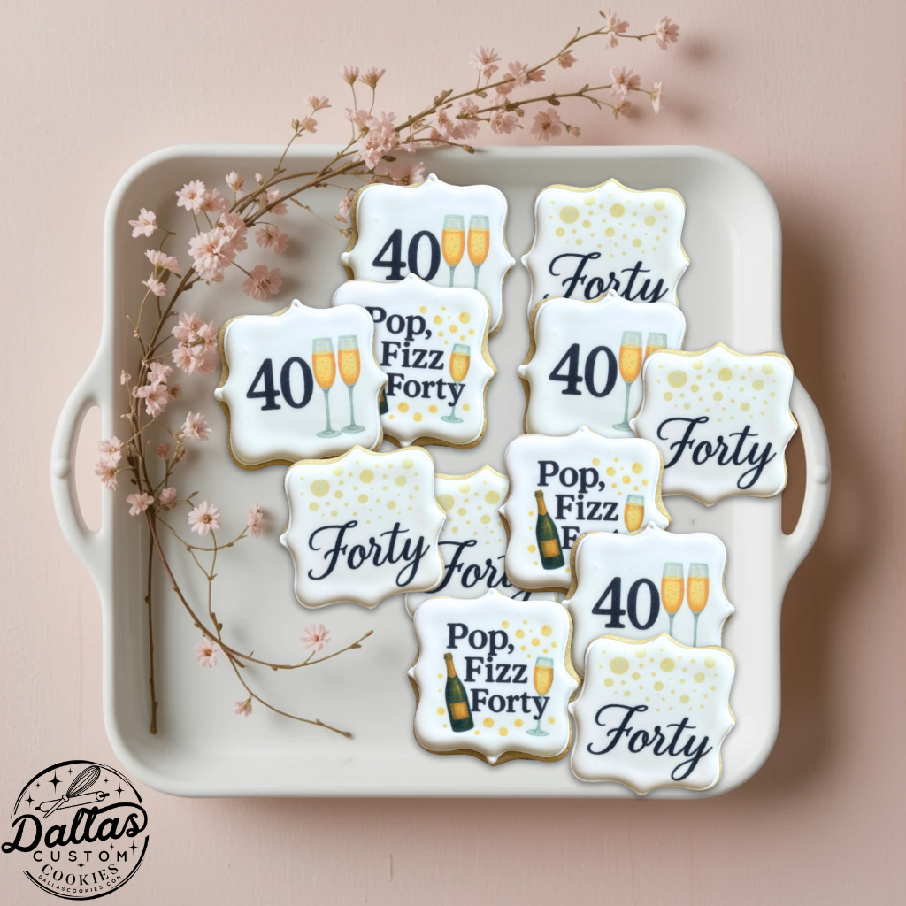 Pop Fizz Forty 40th BirthdayForty Cookies --12 Count