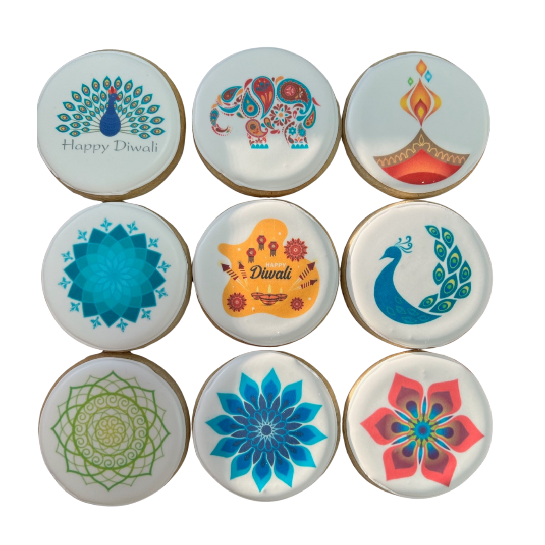 Colorful Diwali Themed Cookies--12 Count