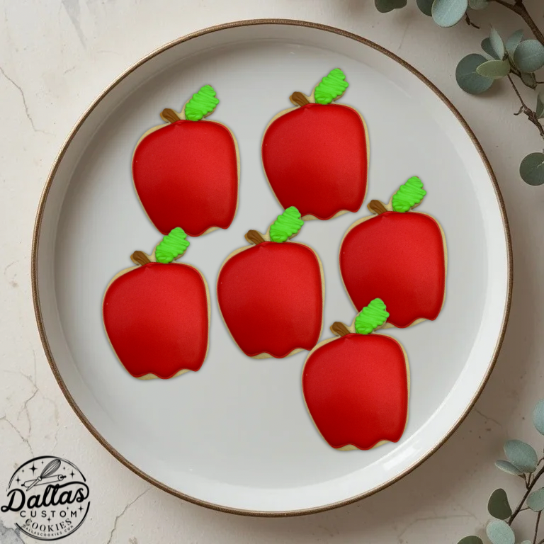 Red Apples Teacher Appreciation Gift Thank You Apple Cookies--12 Count