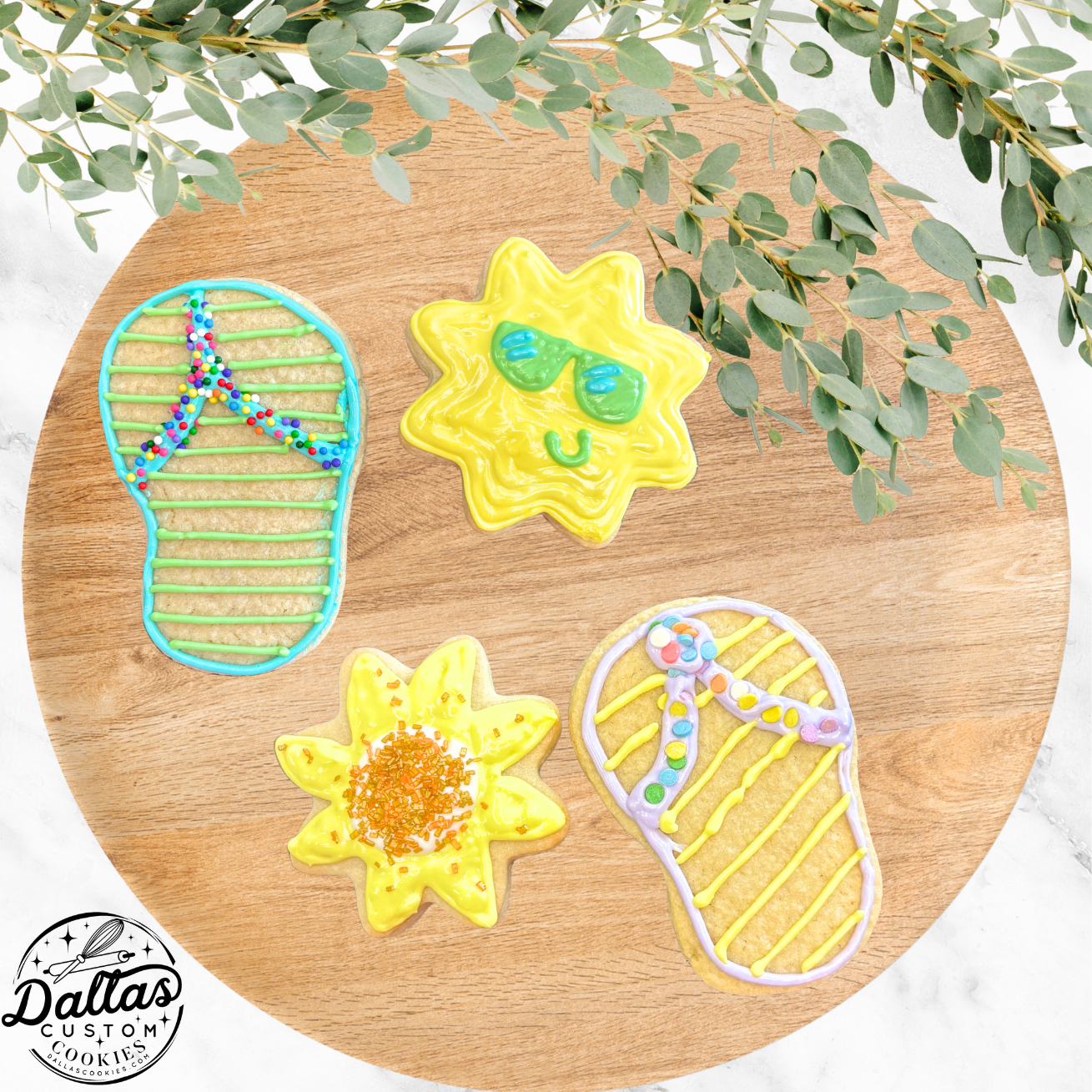 Summer Themed Deco Kit Flip-flops and Sunshine Cookie Decorating Kit Deco Kit for DIY Cookie Decorating Kit --12 Count