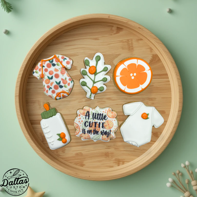 Hand Decorated Details Little Cutie is on the Way themed Baby Shower Cookies--12 Count