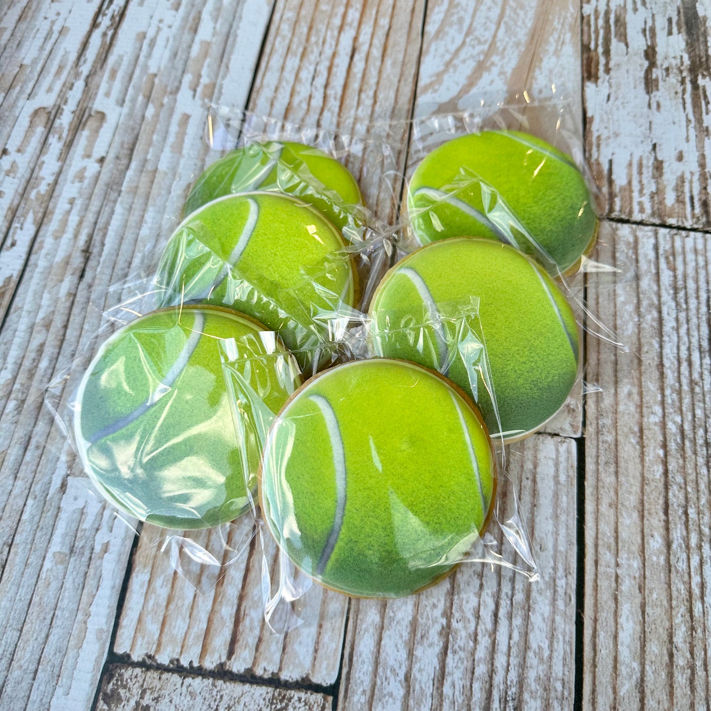 Tennis Sports Balls Cookies Birthday Cookies--12 Count