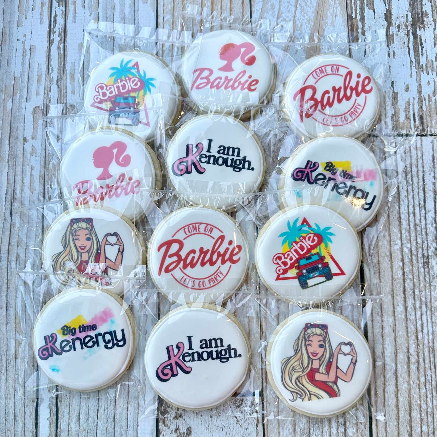 Barbie Pink Let's go Party Themed Cookies--12 Count