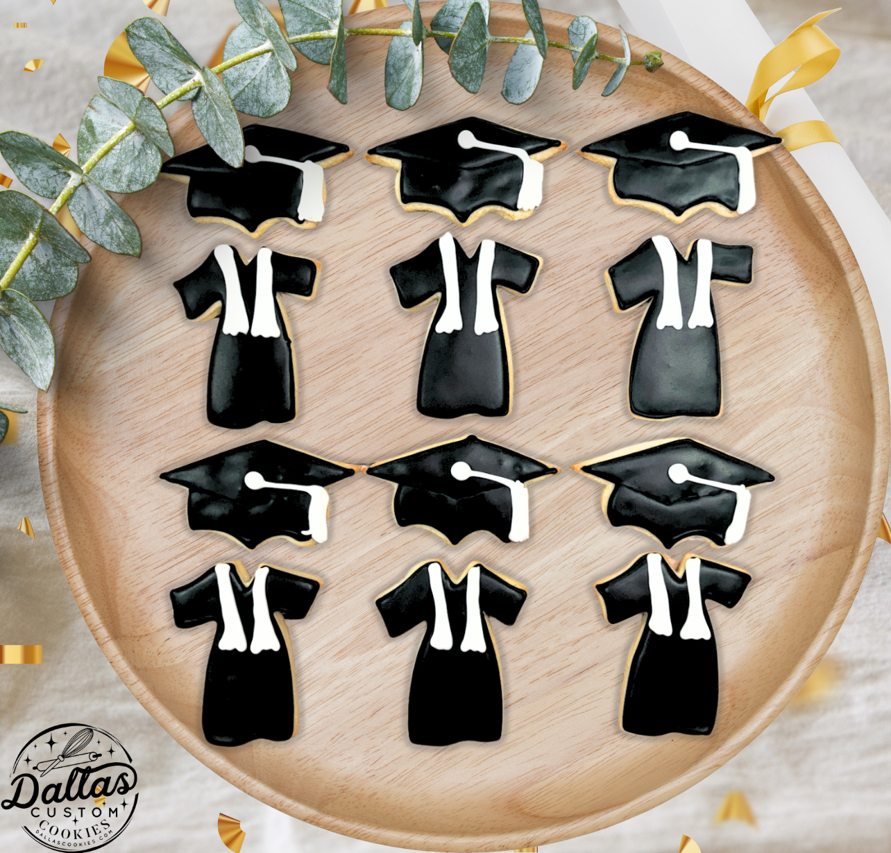 Custom Hand Decorated Graduation Cap & Gown --12 Count