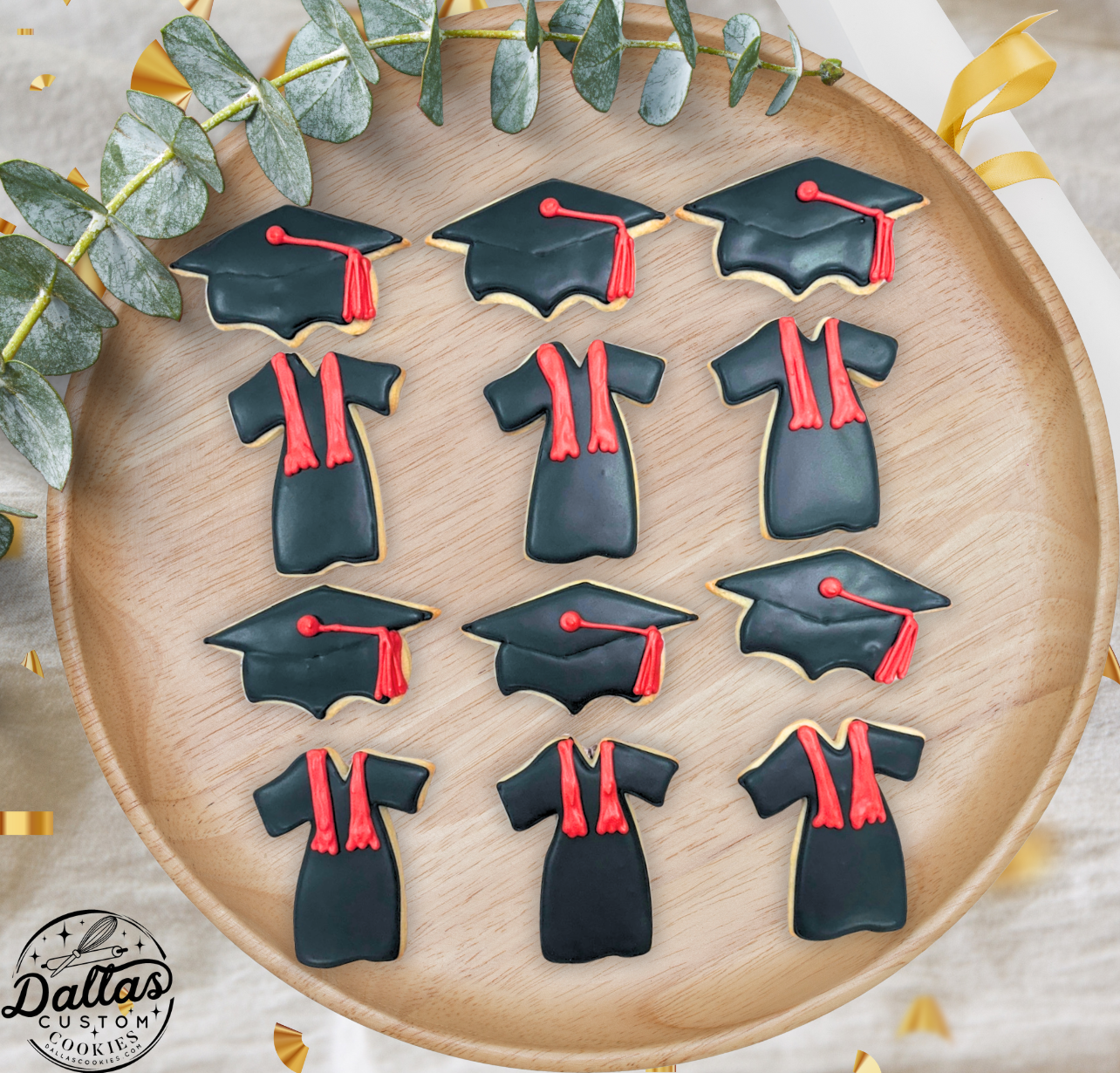 Custom Hand Decorated Graduation Cap & Gown --12 Count
