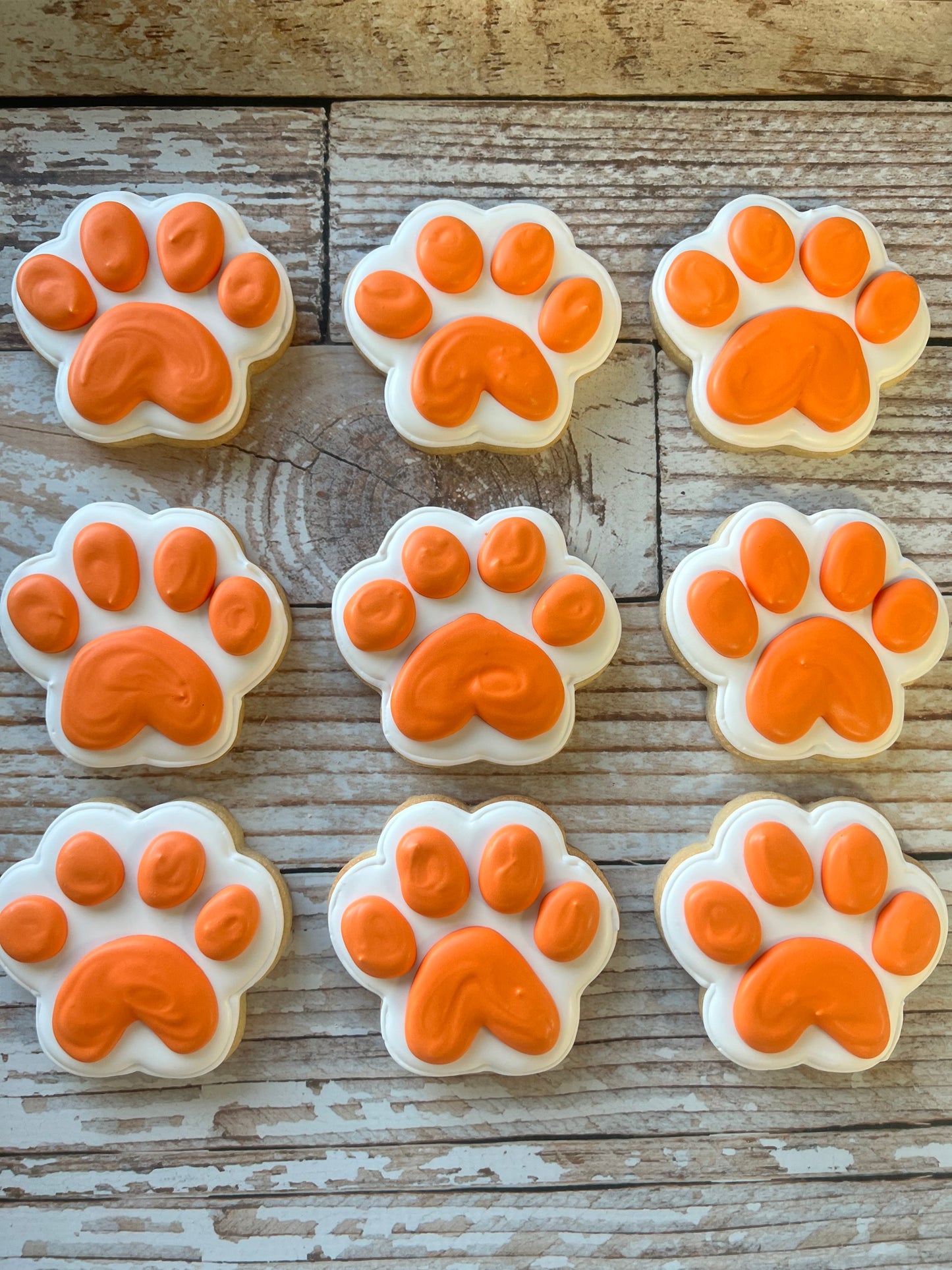 Paw Print Cookies "pick your Paw colors" Birthday Paws Cookies--12 Count