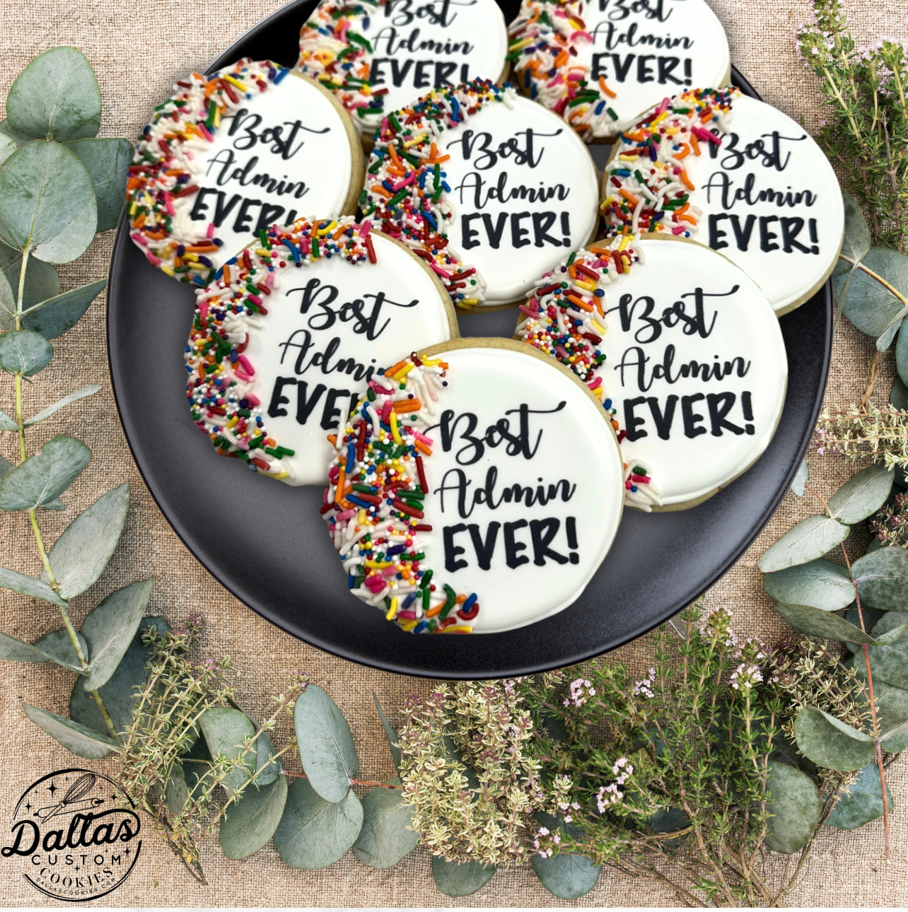 Administrative Assistant's Day Admin Day Themed Cookies BEST ADMIN EVER --12 Count