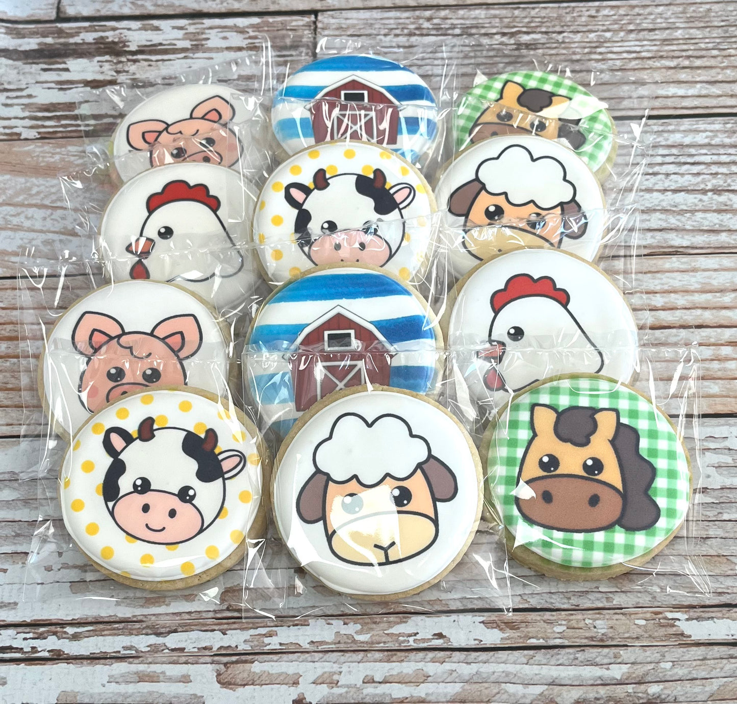 Barnyard Animal Farm Themed Cookies--12 Count