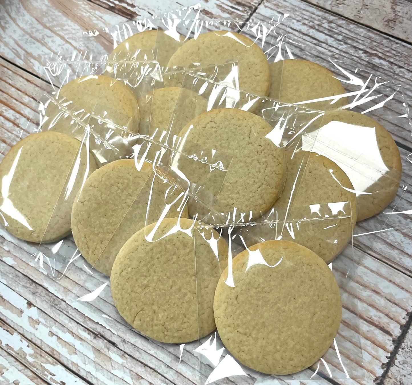 Plain Blank Circle Sugar Cookies No icing Individually Wrapped--12 count