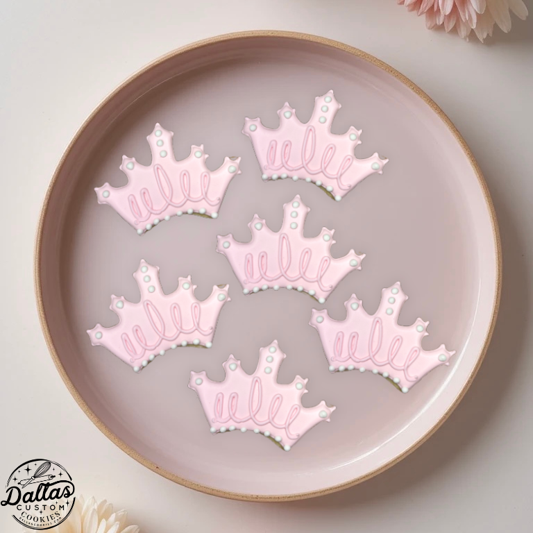 Pink Princess Crown Cookies--12 Count