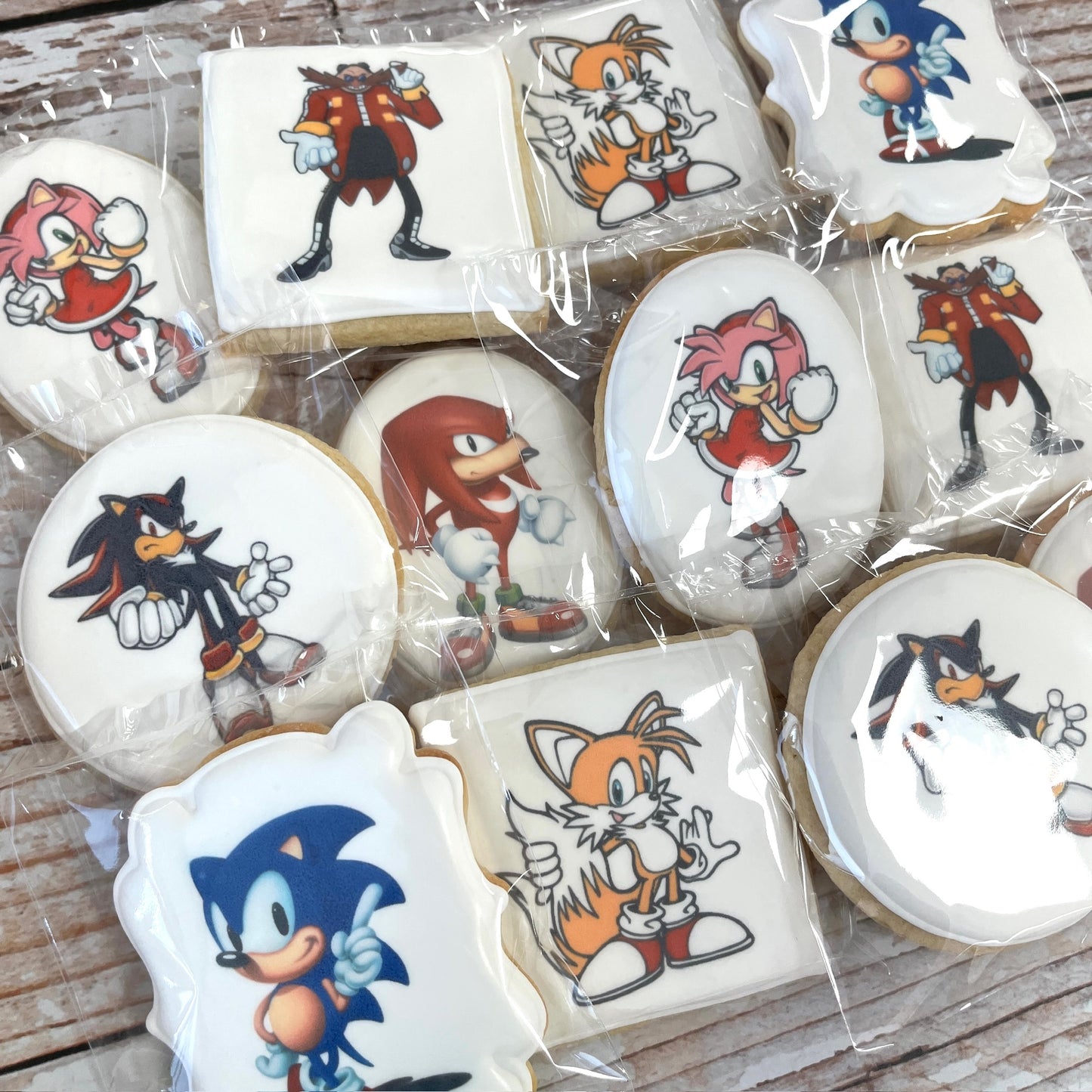 Sonic the Hedgehog Themed Decorated Birthday Cookies Sonic Party Favor Cookies--12 Count