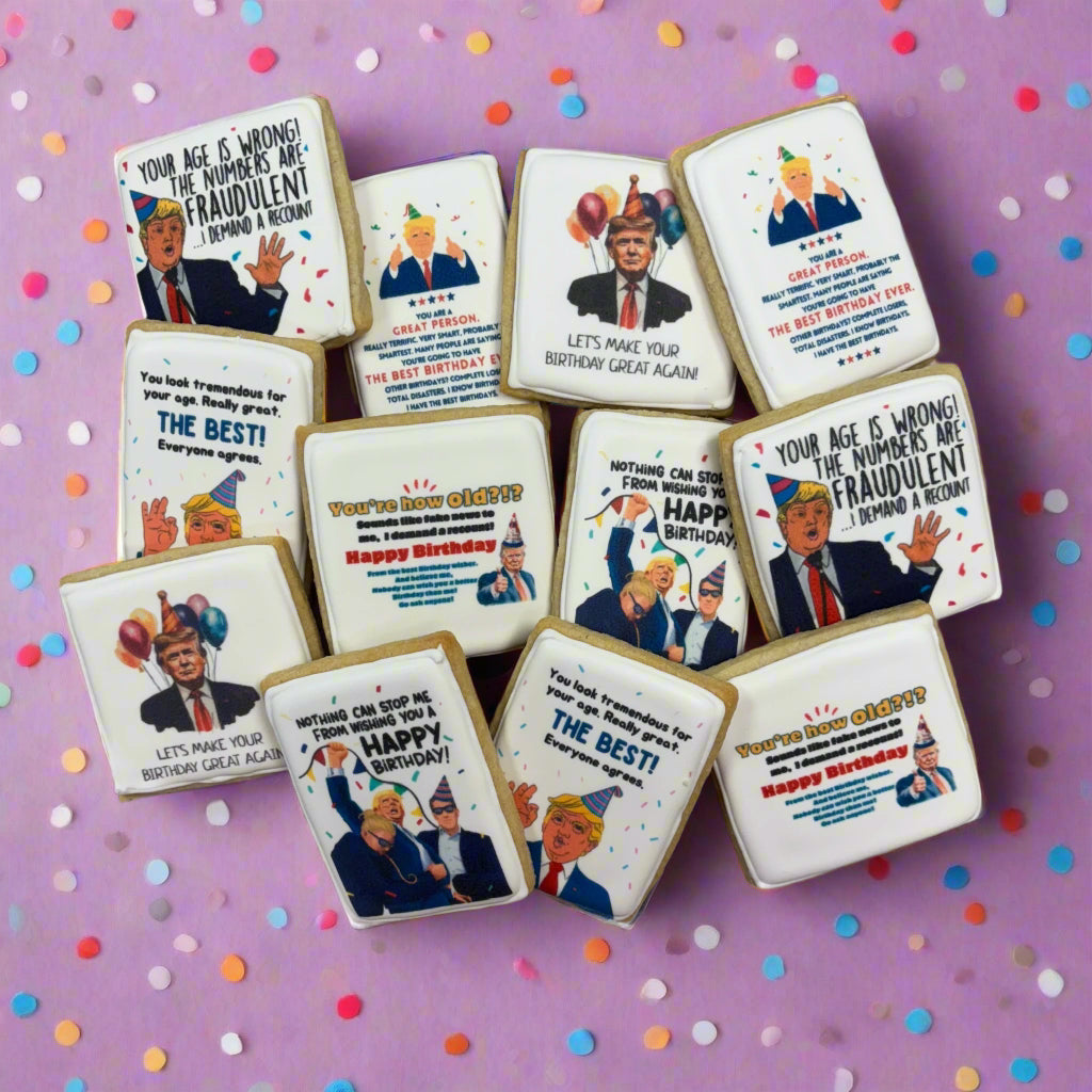 MAGA Birthday McDonalds Mac Daddy Funny Trump Political Republican Cookies--12 Count
