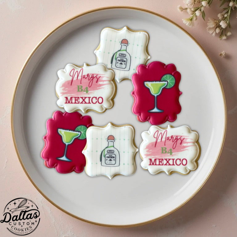 Margarita Themed Birthday Sugar Cookies Margs B4 Mexico--12 Count