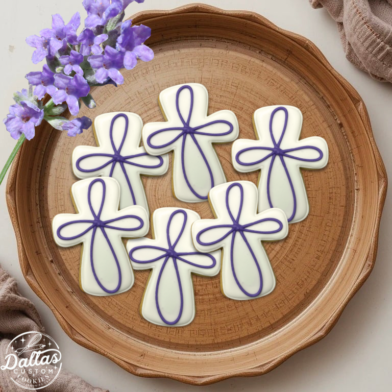 Christening Baptism Cross Cookies --12 Count