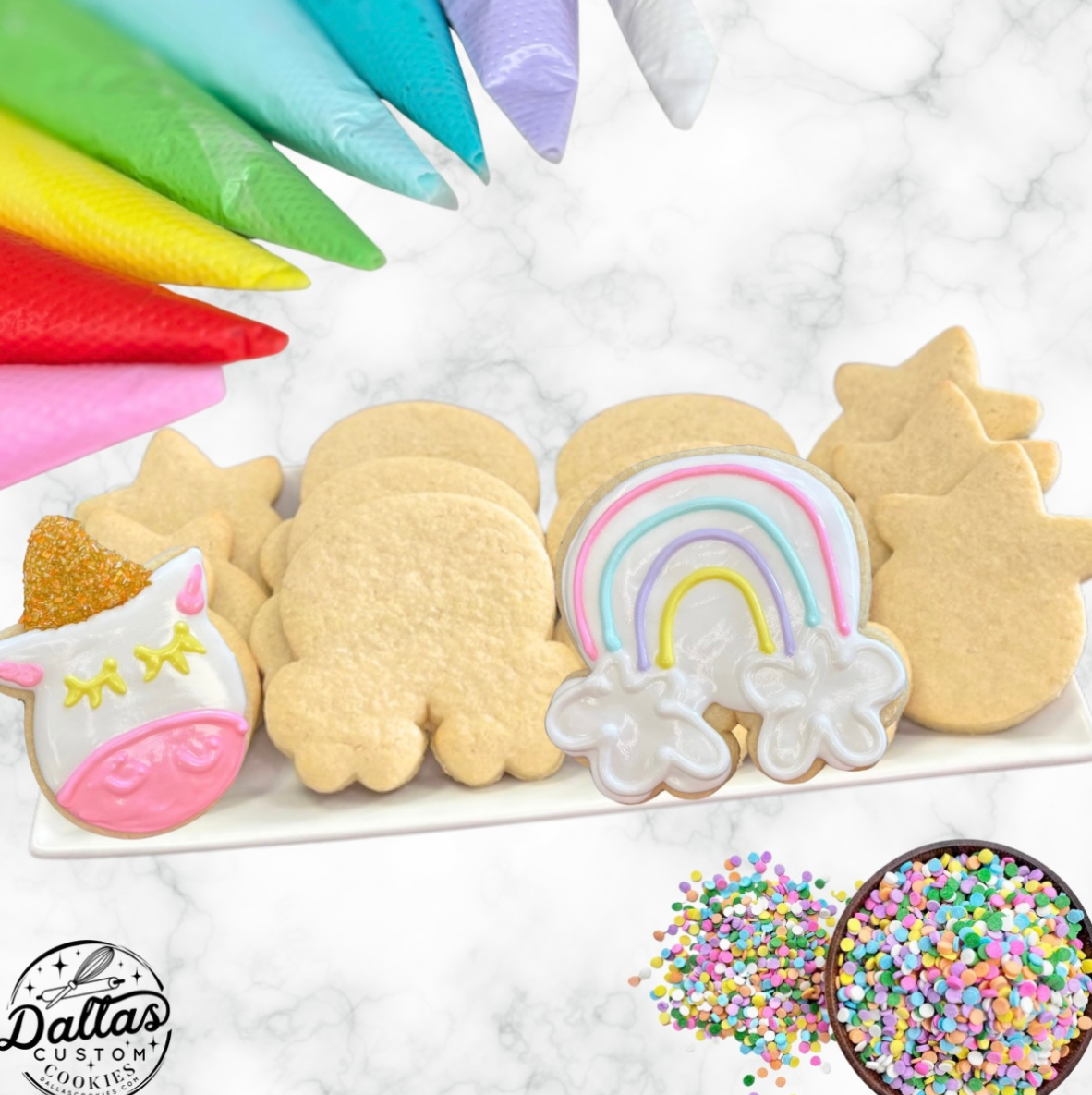 Unicorn & Rainbow Cookie Decorating Kit Deco Kit for DIY Cookie Decorating Kit --12 Count
