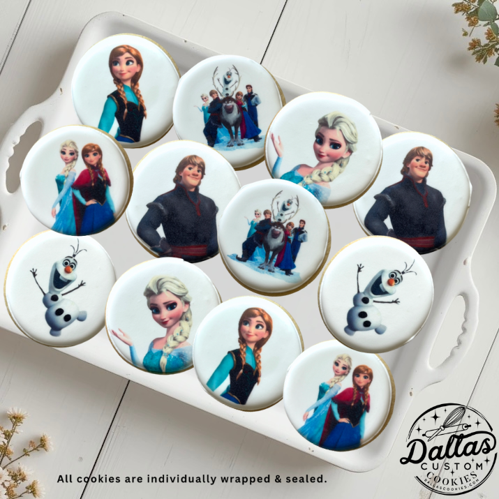 Frozen Princess Themed Birthday Cookies--12 Count