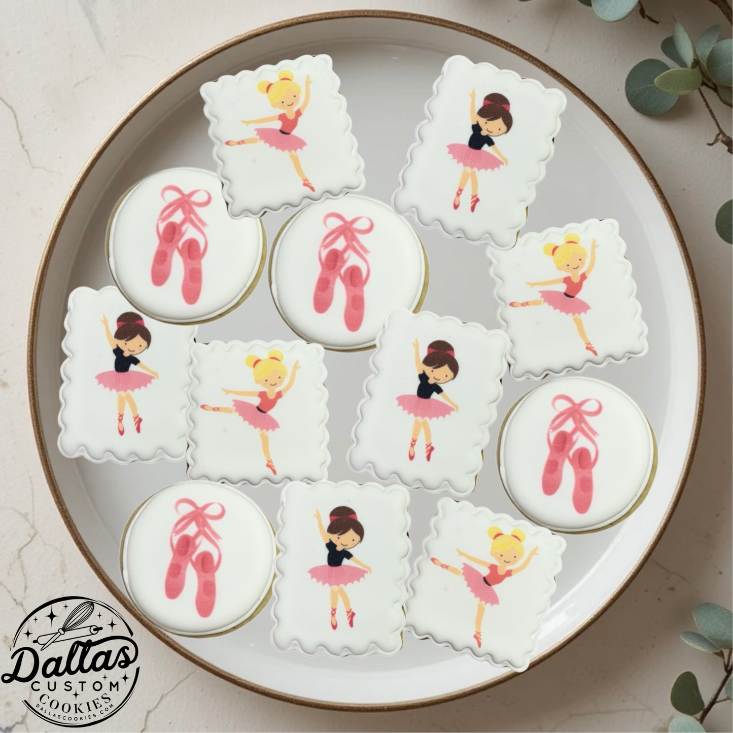Pink Ballerina Ballet Dancer Themed Cookies--12 Count