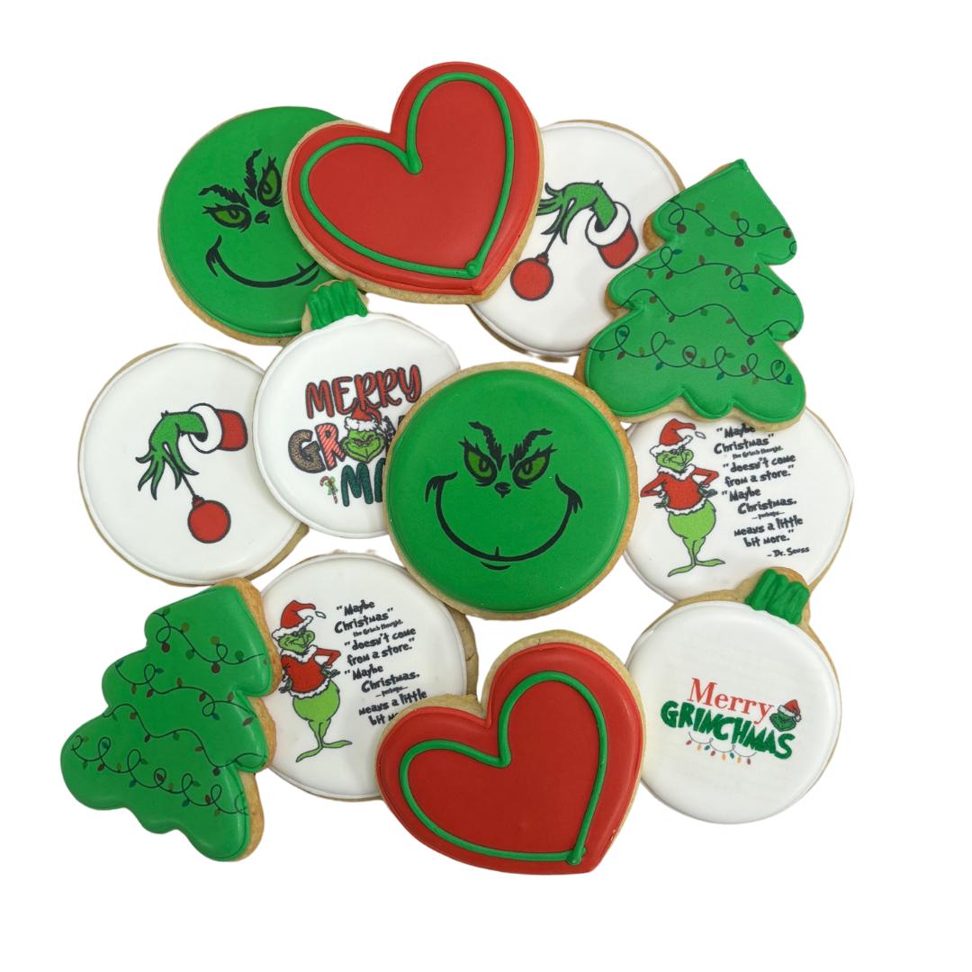 The Grinch Themed 2025 Holiday Cookie Gift Set – Christmas Cookies--12 Count