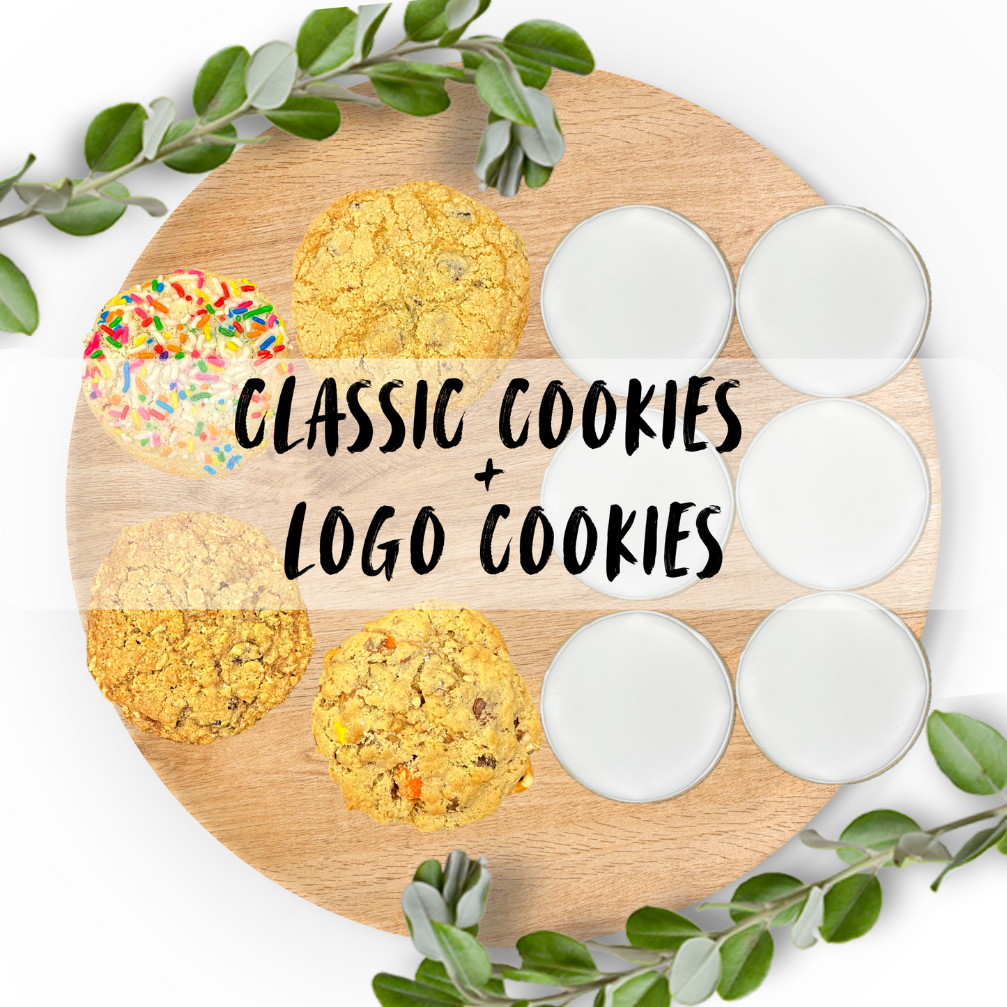 Combo Pack w/Classic Cookies + LOGO Design Your Own Cookie Set w/Images and Logos "Live Preview"--12 Count
