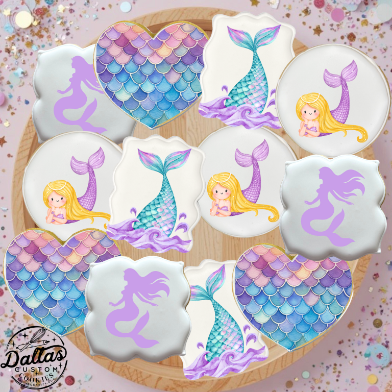 Mermaid themed Birthday Cookies--12 Count