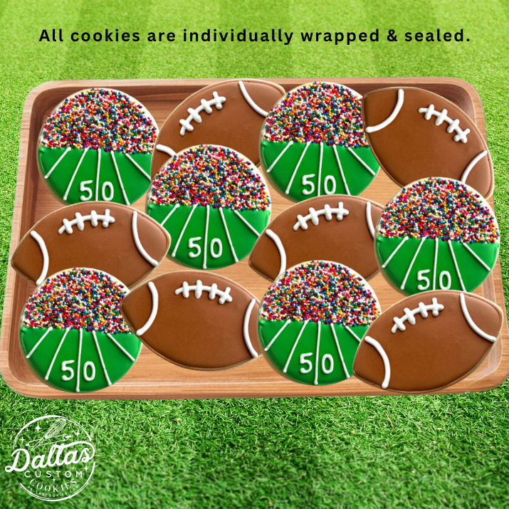 Football Sports Themed Cookies--12 Count