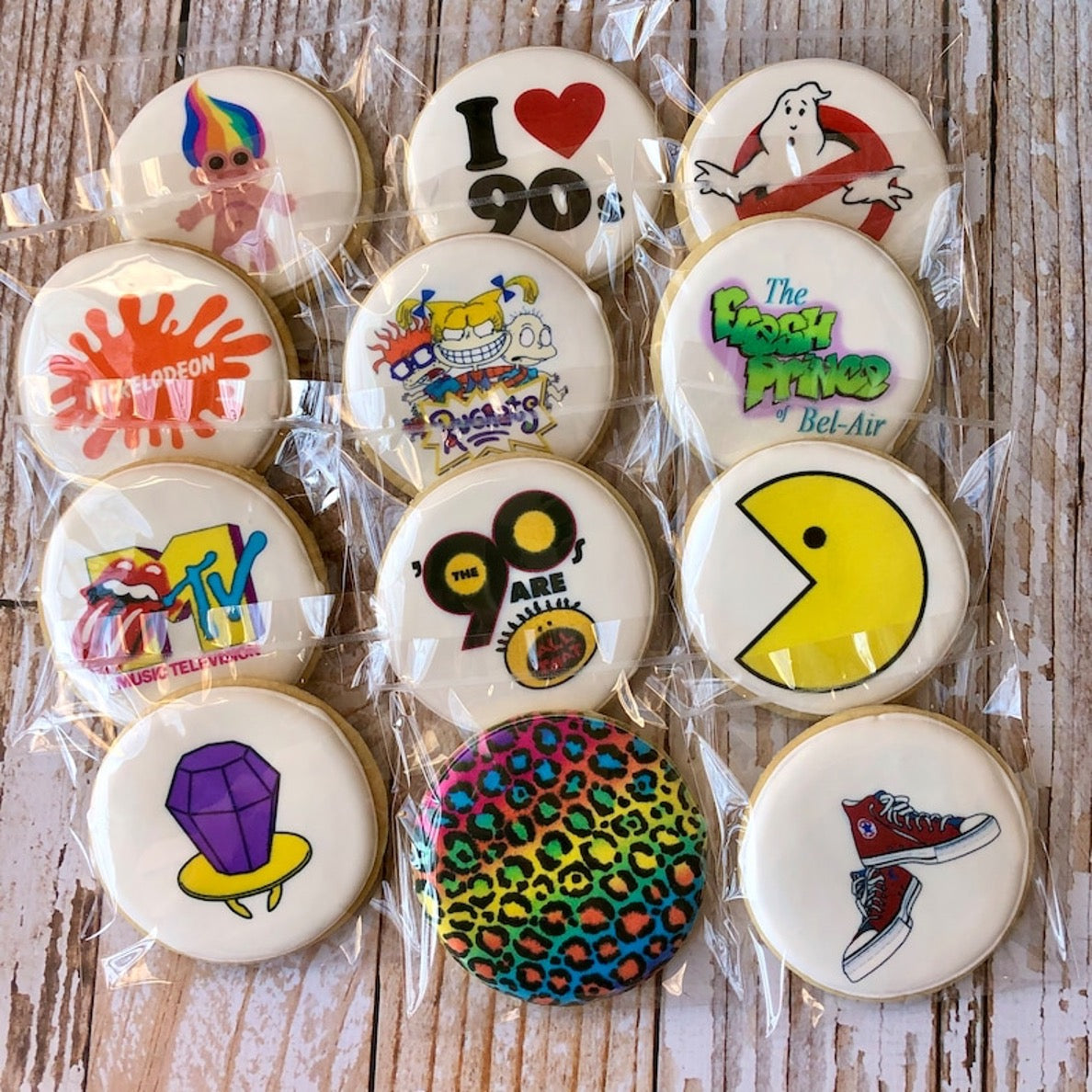 1990s themed 90s Birthday Cookies--12 Count