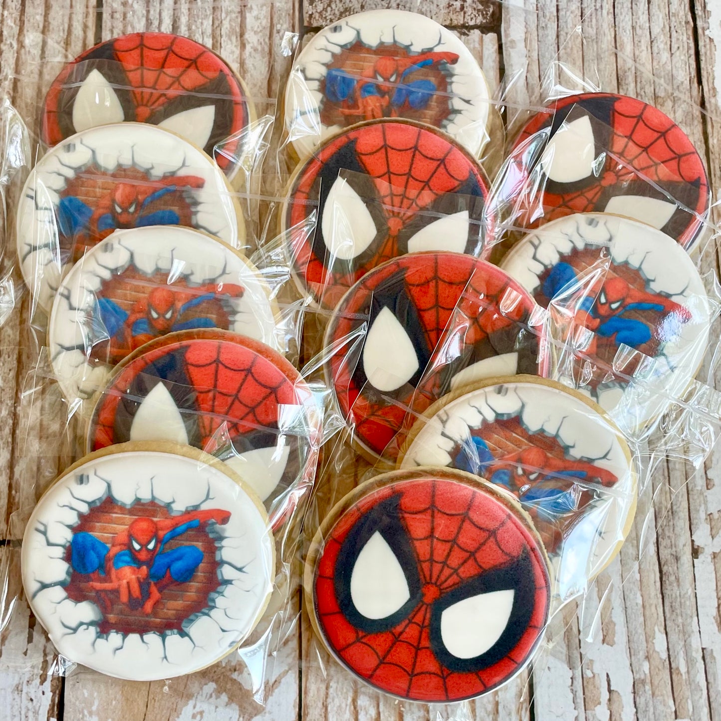 Spiderman Spider-Man Combination cookies themed Birthday Cookies--12 Count