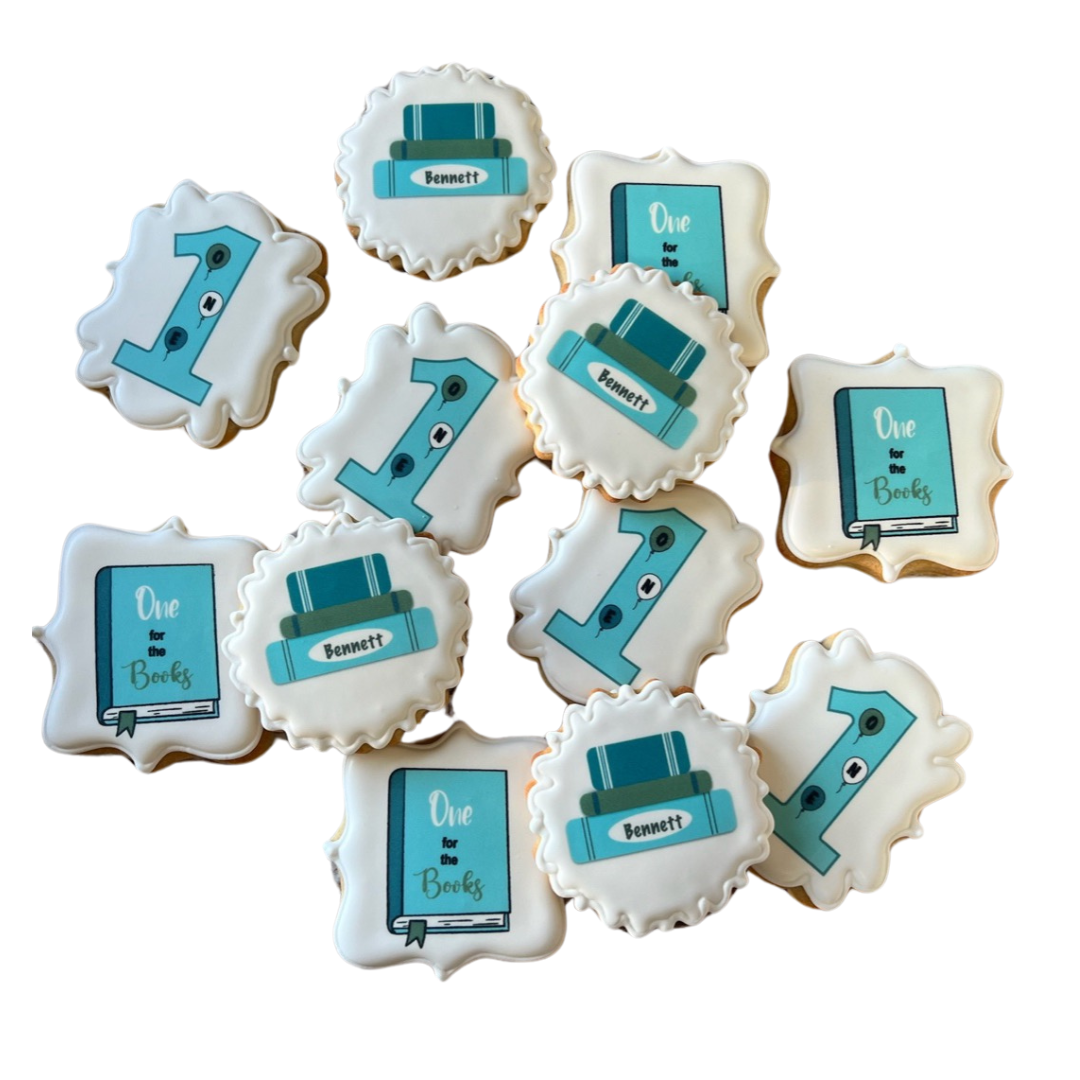One for the Books First Birthday Book Themed w/Custom Name--12 Count