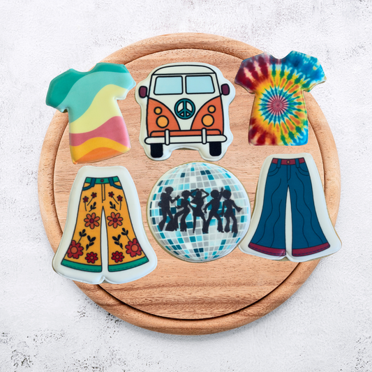 1970s Disco Groovy Retro Party Themed 70s Cookies --12 Count