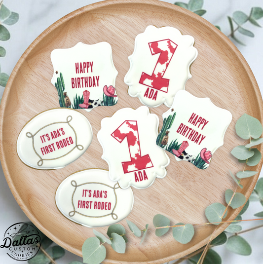 First Rodeo Cowgirl Pink Themed Birthday--12 Count