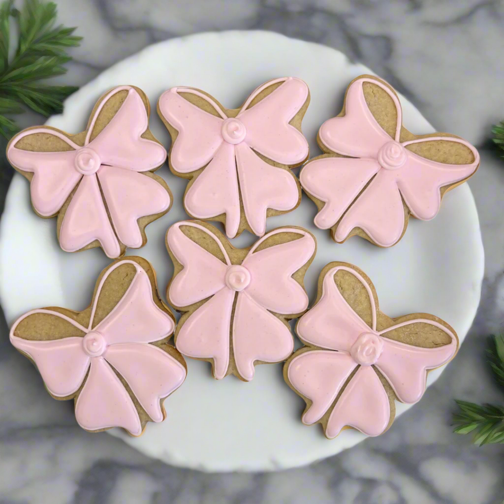 Hand Decorated Bow Cookies [custom color choice]--12 Count