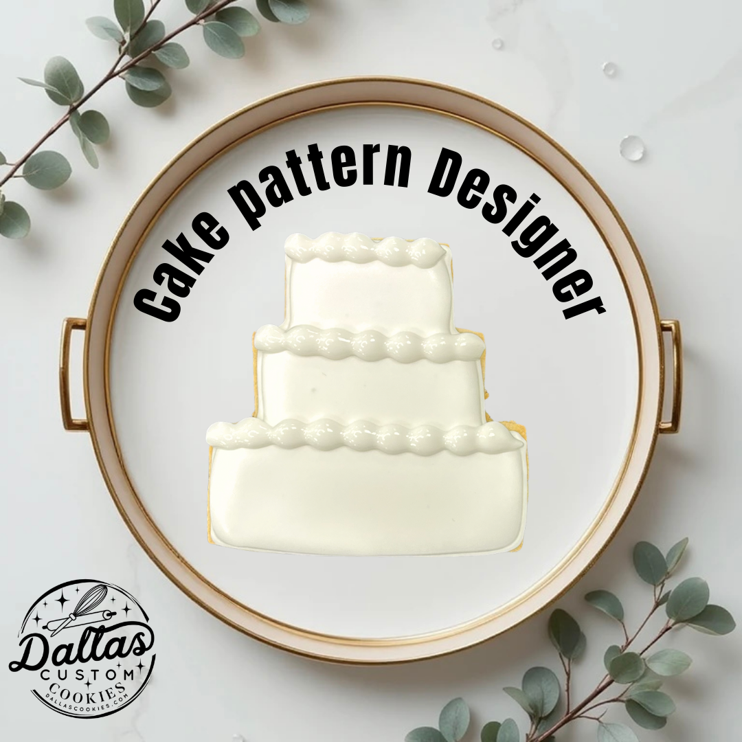 3 Tier Cake Shape "Live Preview" Custom Pattern Cookies by the Dozen--12 Count