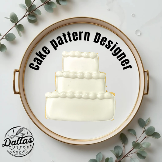 3 Tier Cake Shape "Live Preview" Custom Pattern Cookies by the Dozen--12 Count