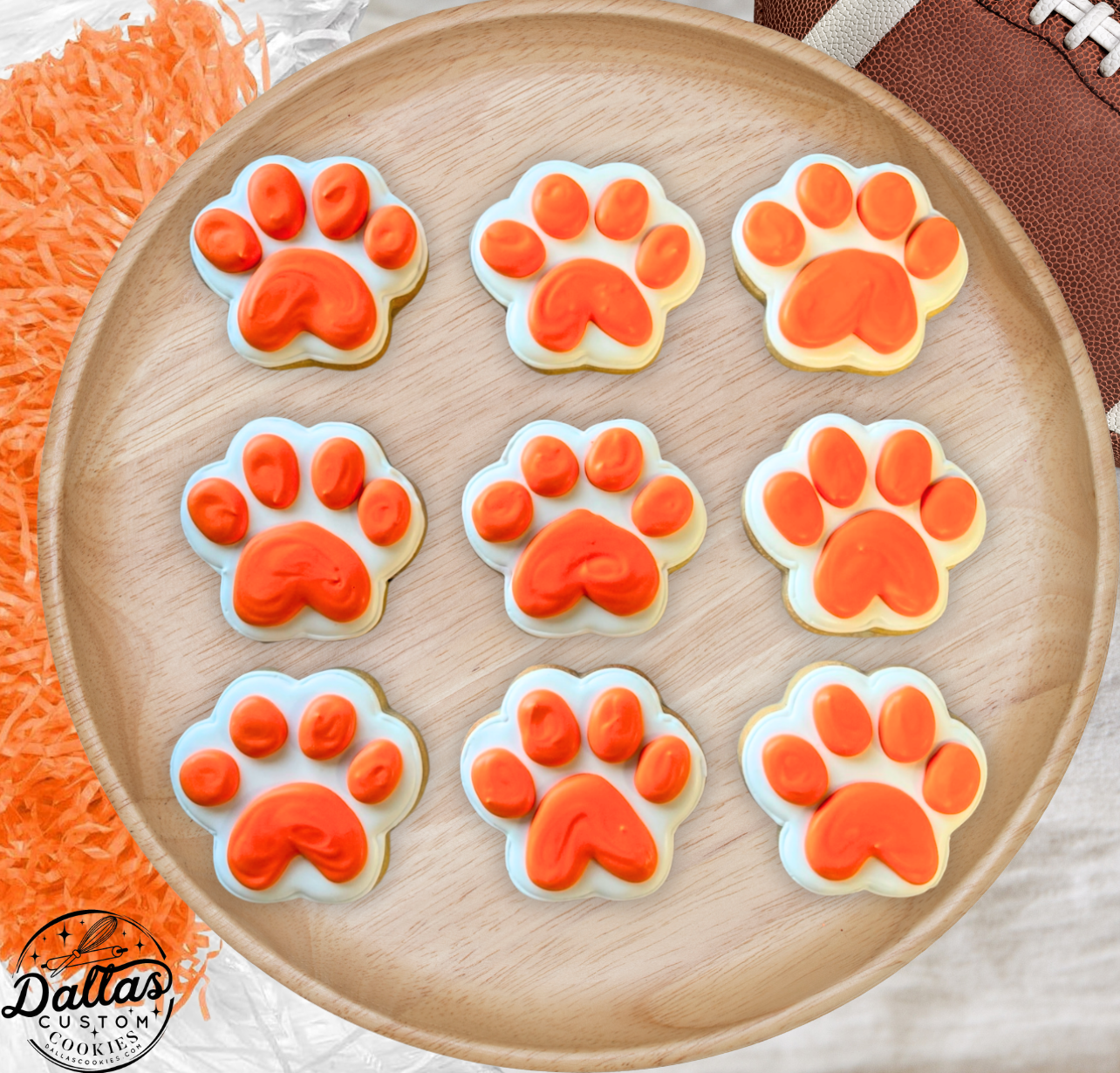Paw Print Cookies "pick your Paw colors" Birthday Paws Cookies--12 Count