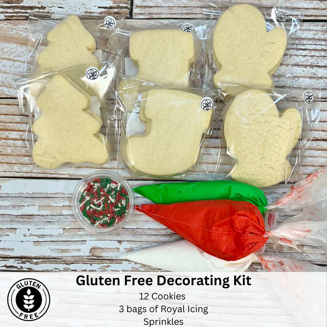 Gluten Free DIY Cookie Decorating Kit Christmas Holiday Cookie Assortment DECO KIT --12 Count