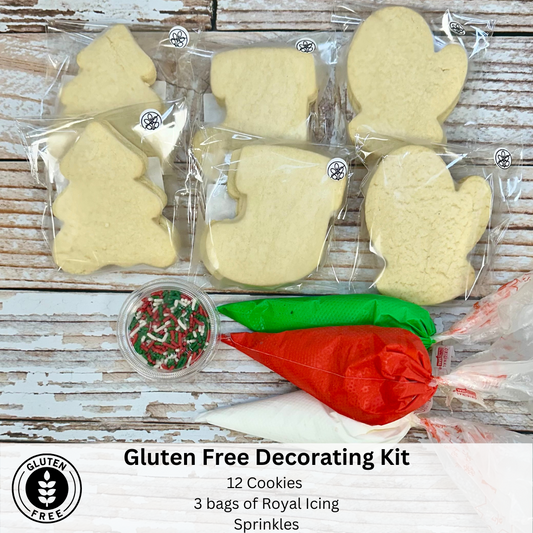 Gluten Free DIY Cookie Decorating Kit Christmas Holiday Cookie Assortment DECO KIT --12 Count