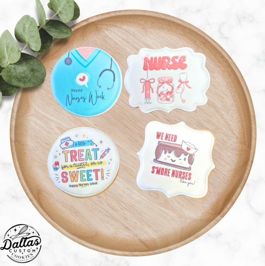 Happy Nurses Week Cute Themed Cookies--12 Count