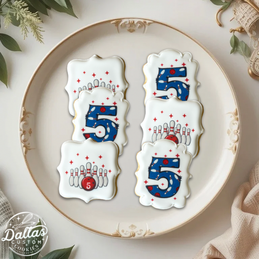Bowling Themed Birthday with Age & Bowling Pins Themed Birthday--12 Count