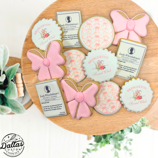 Bridgerton Hybrid Sugar Cookie Gift Set Party Birthday--12 Count