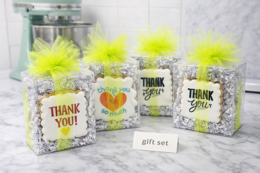 Thank You Gift Box Corporate Logo Cookies- 6 count Box + Bow