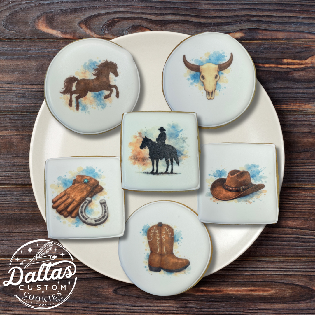 Rustic Western Cowboy Cookie Set Texas Themed Cookies / Boots---12 Count