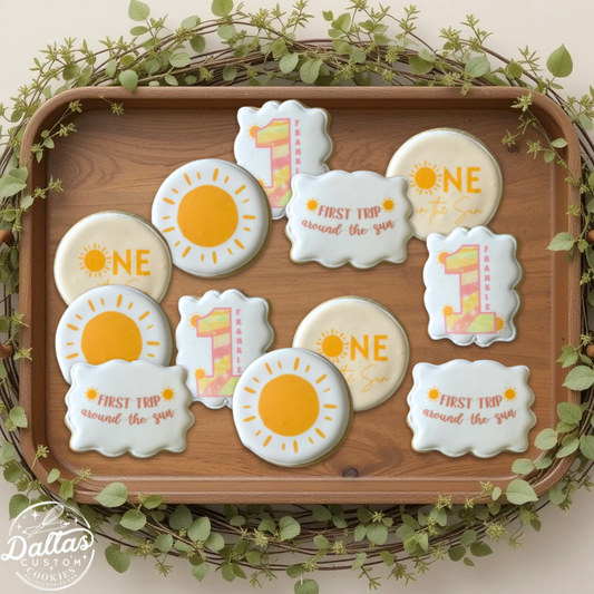 Baby's First Birthday Trip Around the Sun Cookies--12 Count