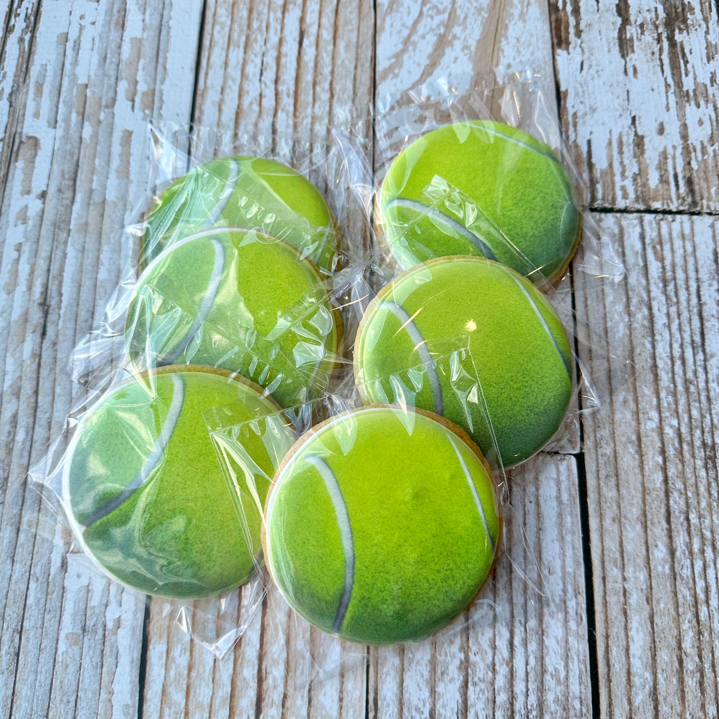 Tennis Sports Balls Cookies Birthday Cookies--12 Count