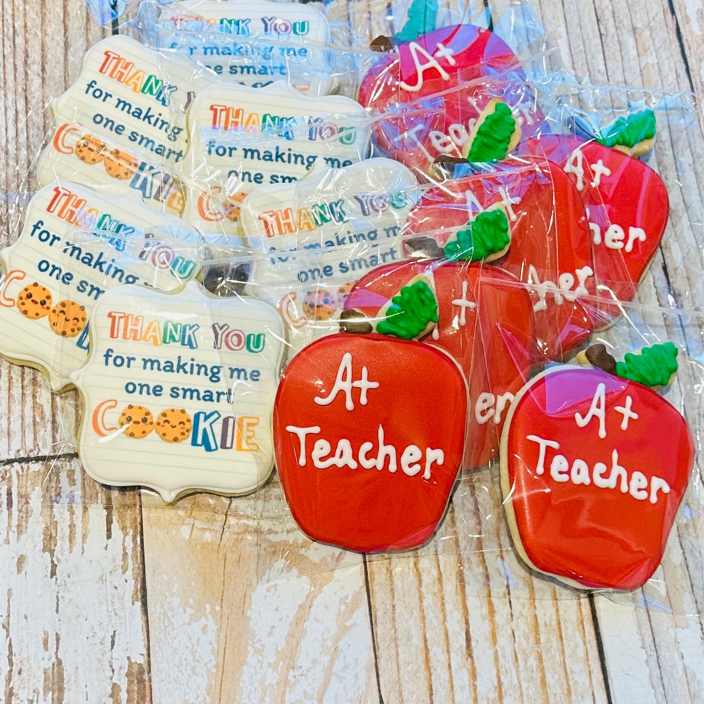 Teacher Appreciation Gift Thank You for Making me One Smart Cookie Apple Cookies--12 Count
