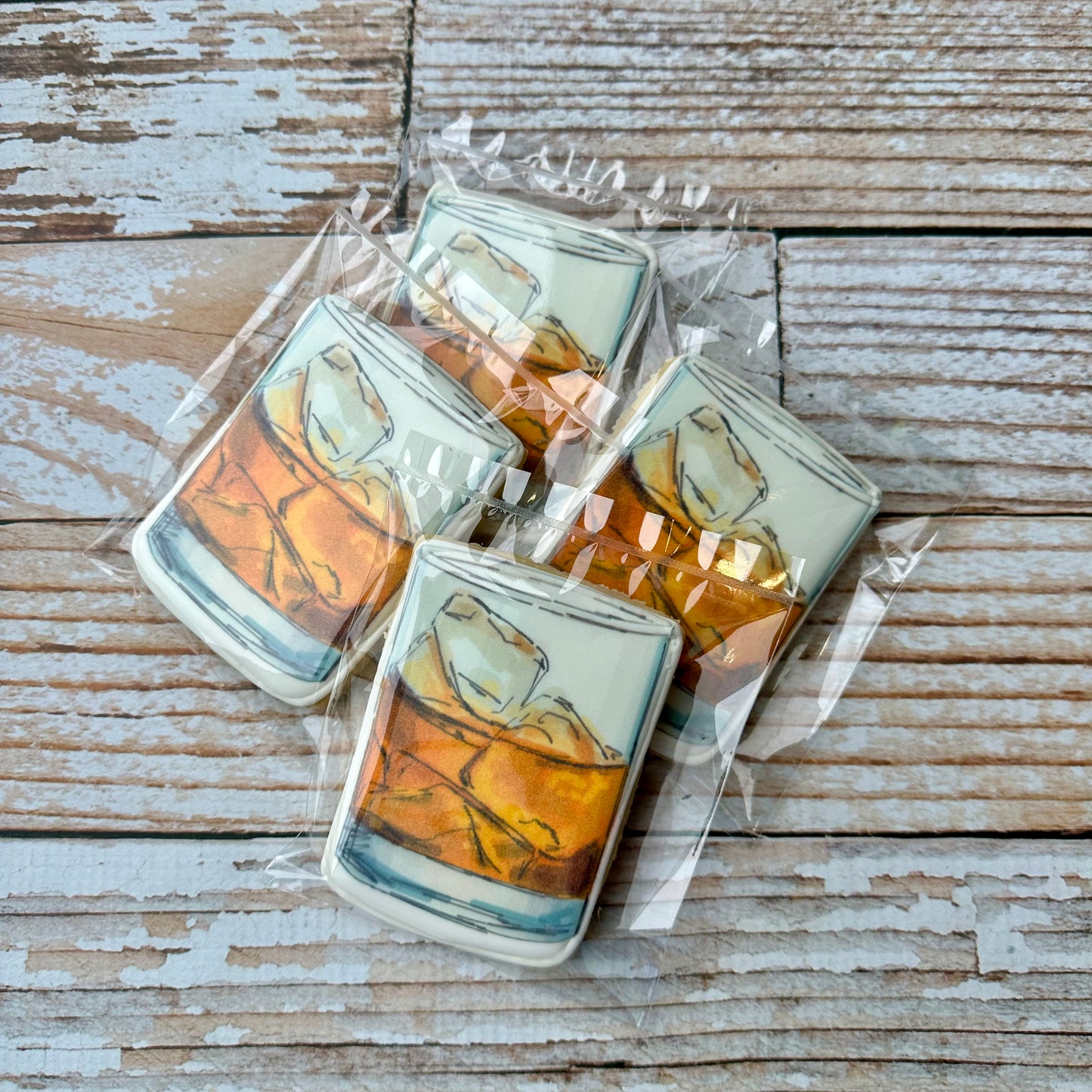 Personalized w/year & Photo Aged to Perfection Whiskey Themed Birthday Sugar Cookies--12 Count