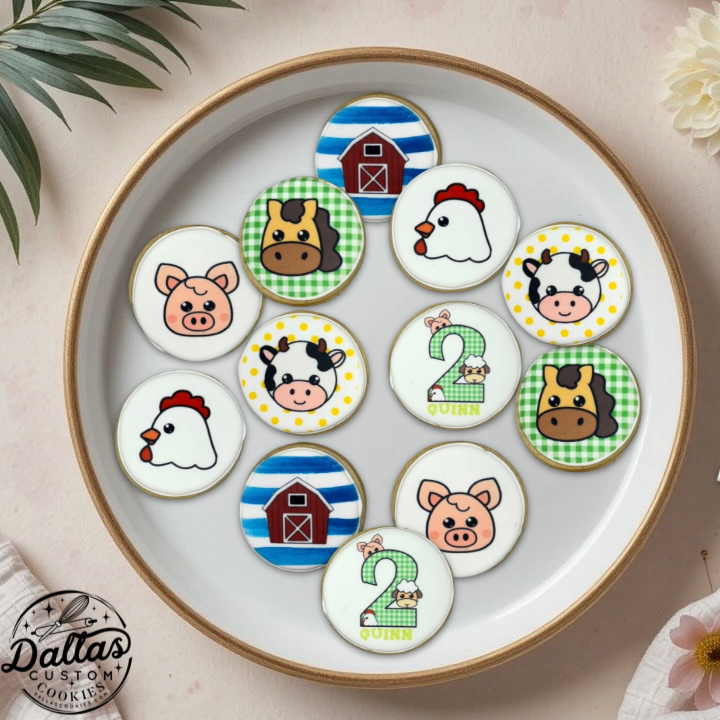 Barnyard Animal Farm Themed Cookies--12 Count