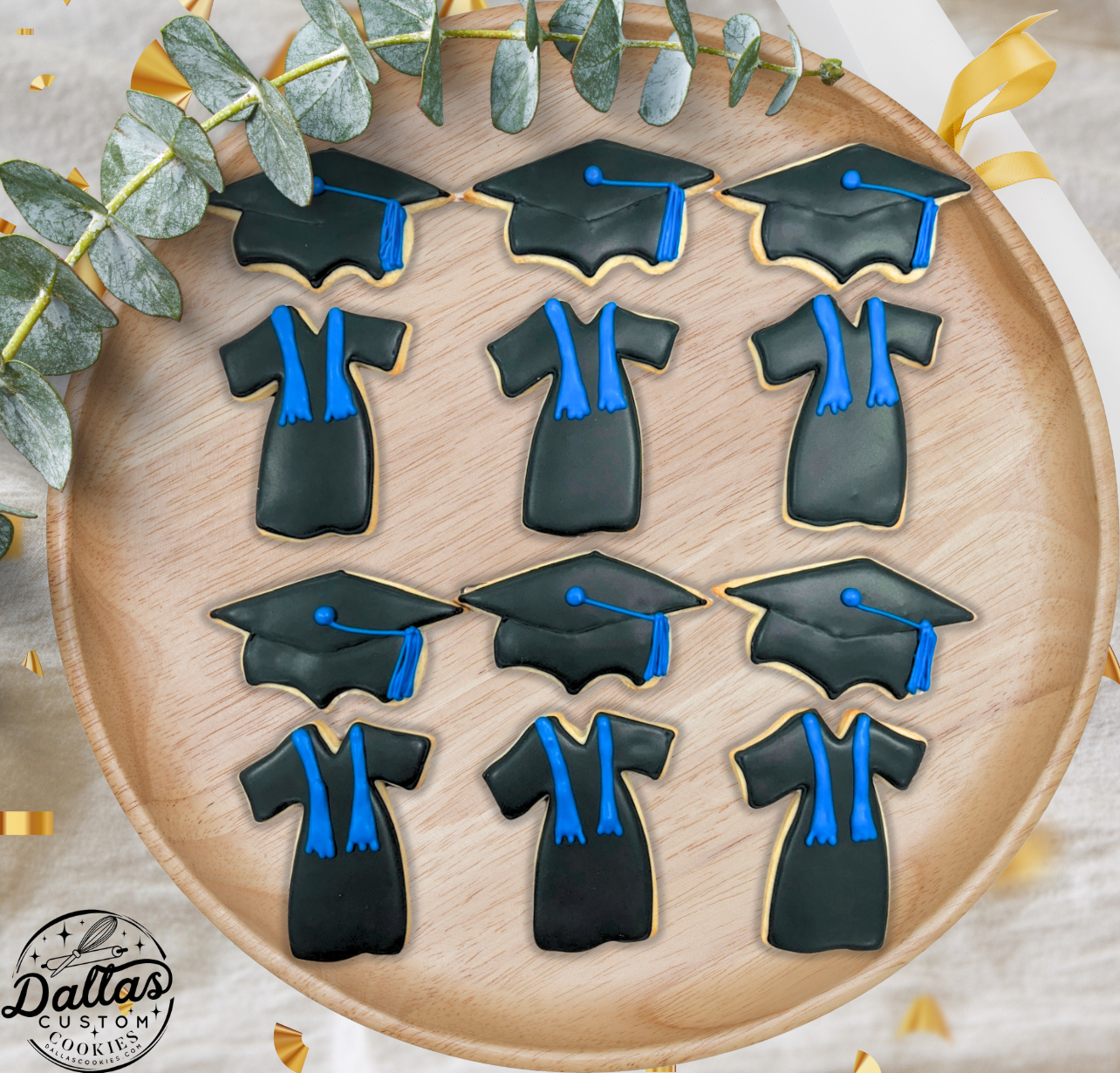 Custom Hand Decorated Graduation Cap & Gown --12 Count