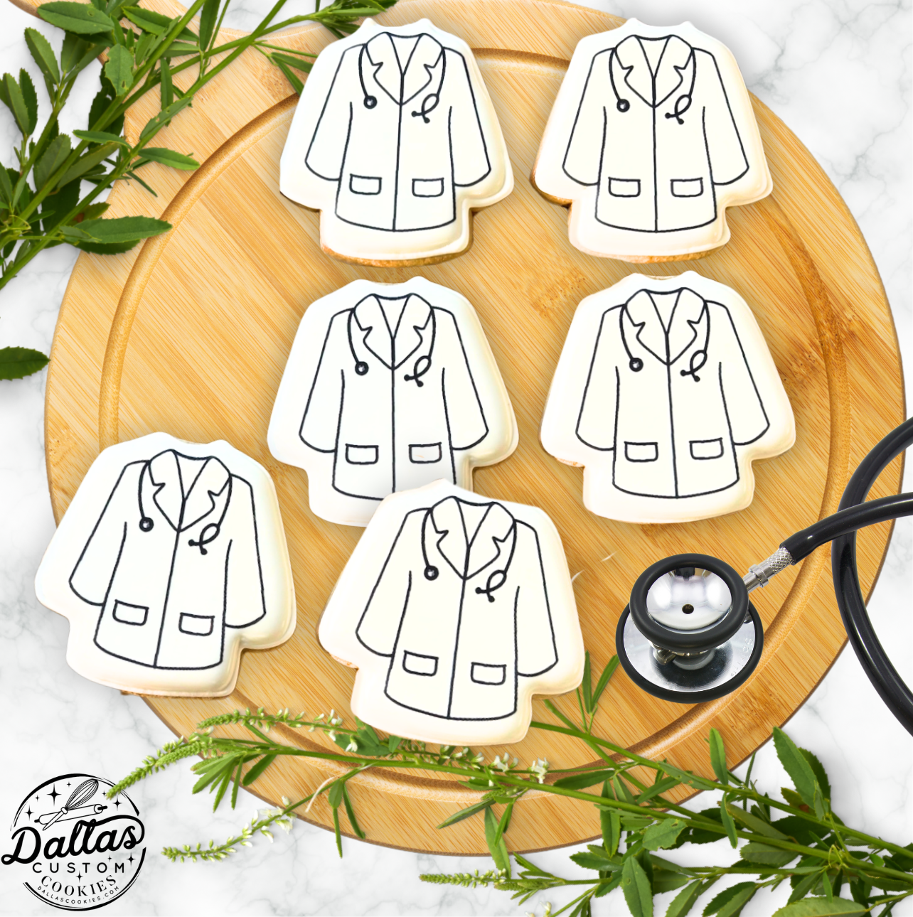 Lab Coat Doctor Jacket White Coat Themed Cookies--12 Count